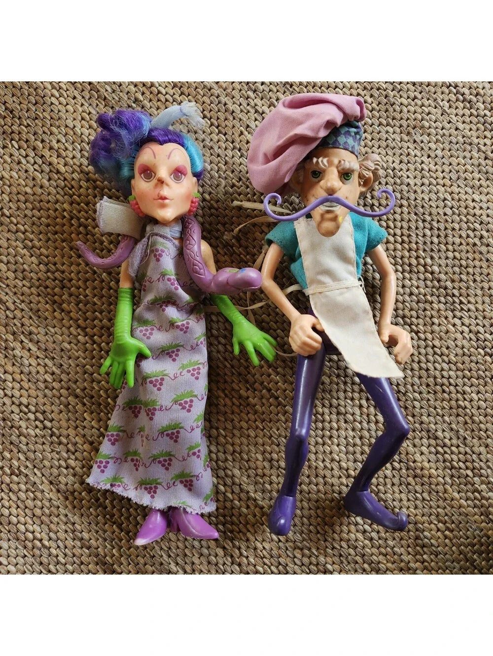 Vtg 1982 Sour Grapes & Pieman Doll Villainess Strawberry Shortcake w/ Snake Rare